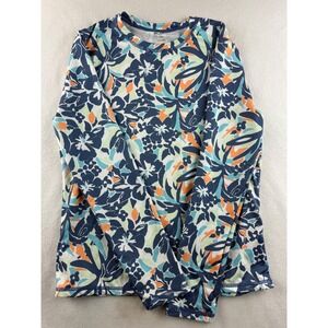 Roxy Floral Print Rash Guard Long Sleeve Swim‎ Shirt Size Small Womens
